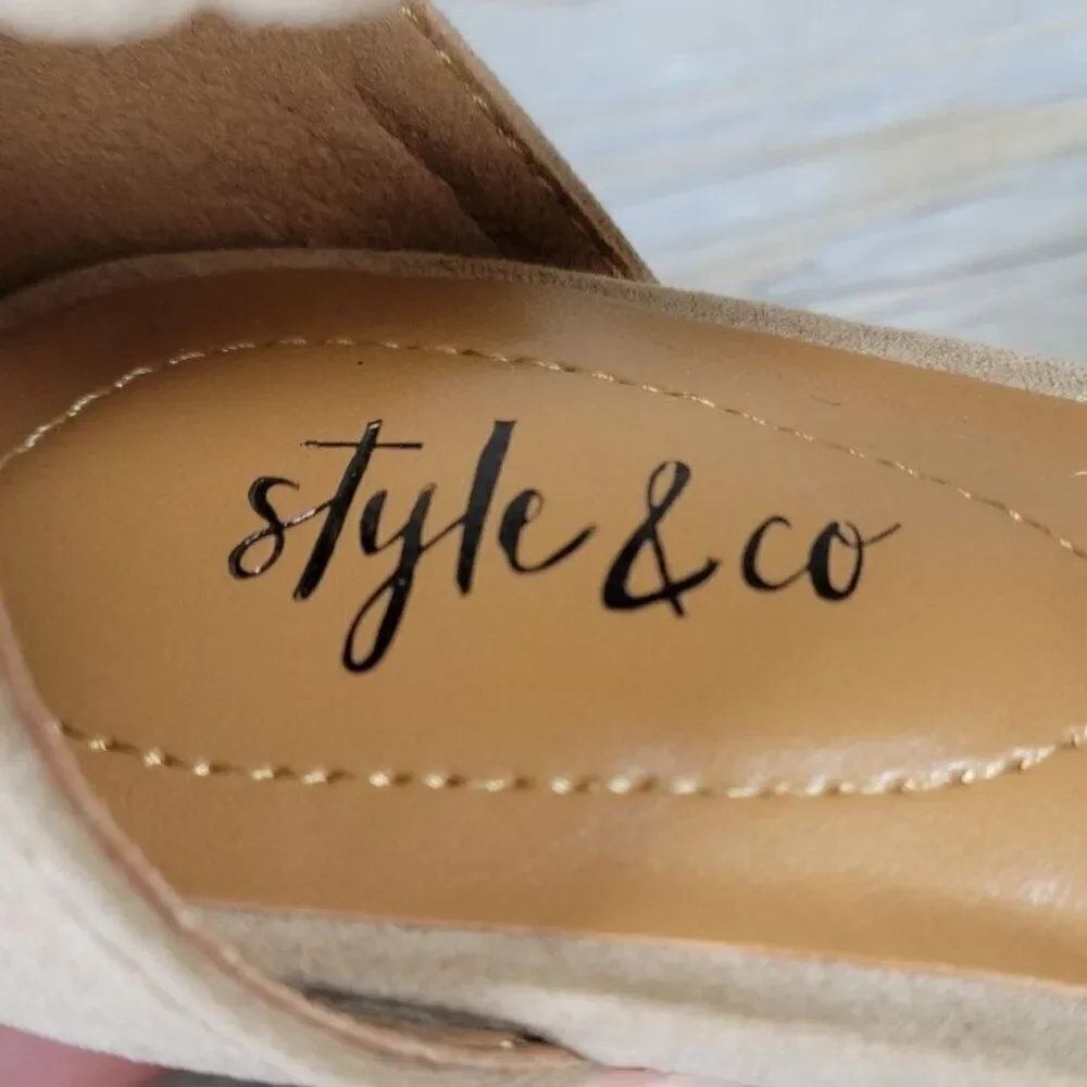 Style & Co. Patty Faux Suede Ankle Strap Dress Sandals Sz 6M